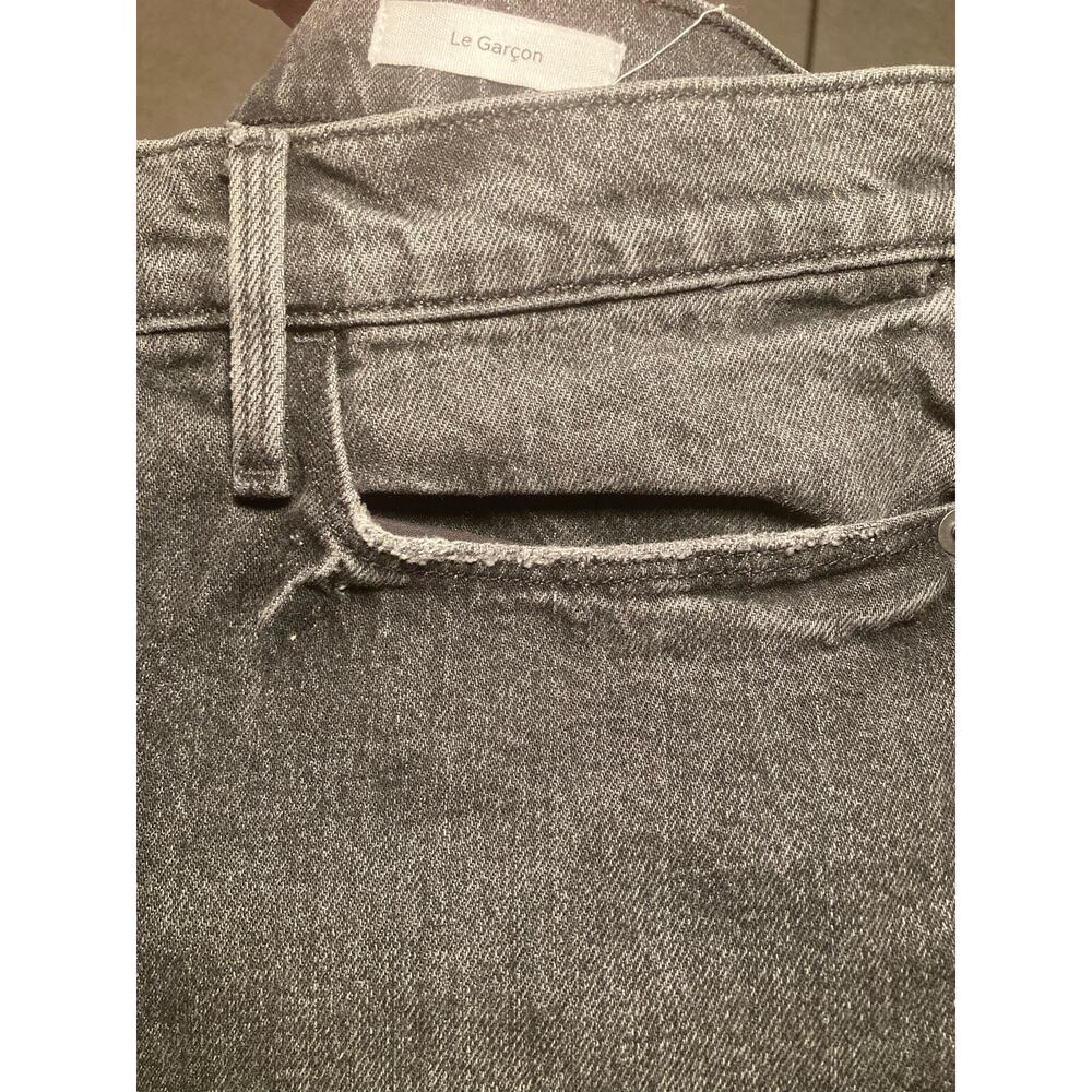 Frame La Garcon Straight Leg Gray Faded Black Ankle Straight Leg Jeans ~ Sz 28 - Picture 11 of 12